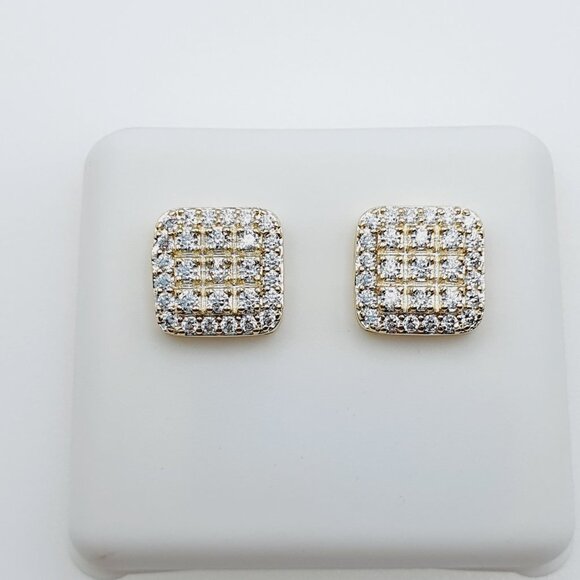 "14K Gold Plated Cubic Zircon Earrings, EVBRS407 - Picture 5 of 9